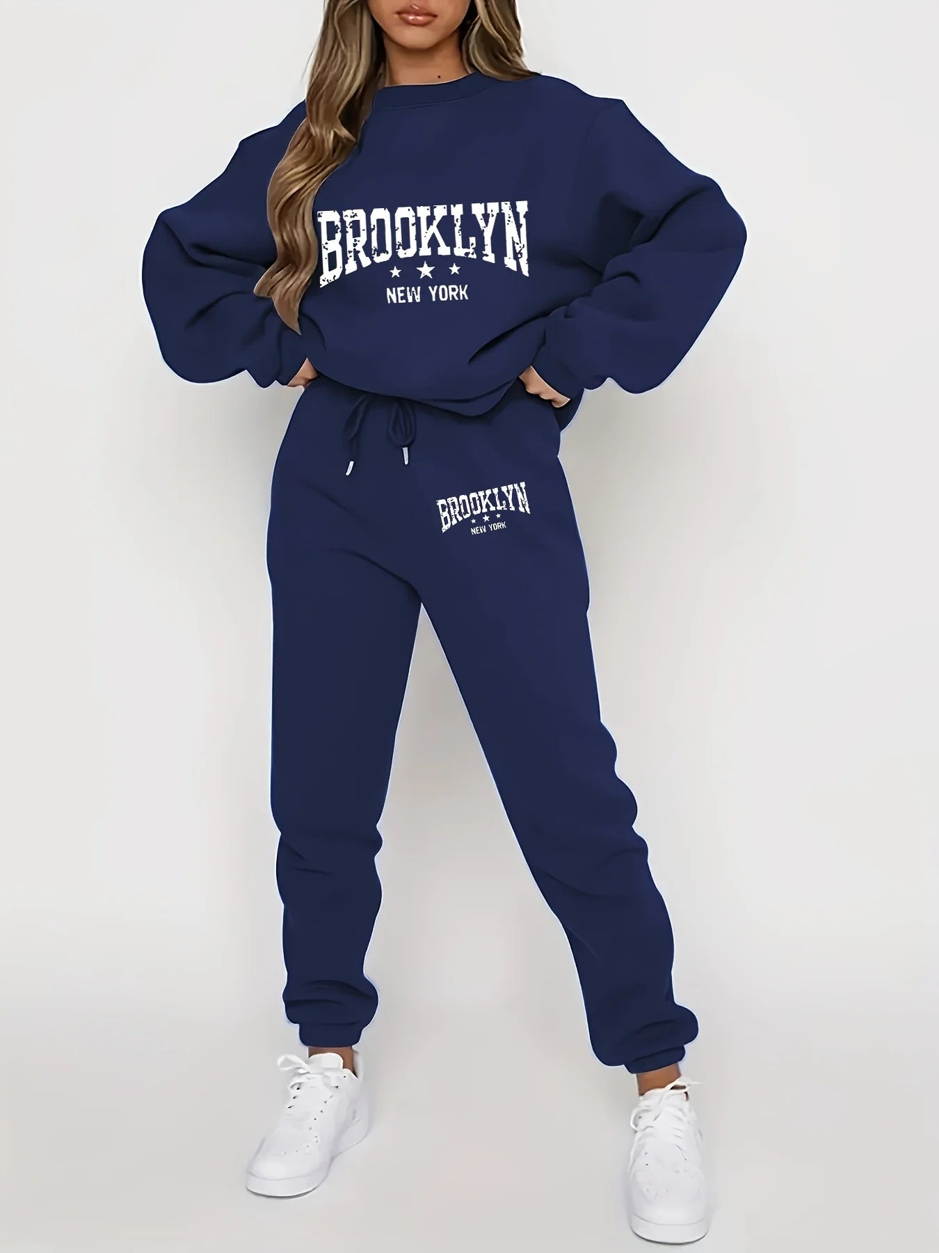 Autumn Winter Women's Sweater Pants Set Women Hoodie set Street Hip Hop Clothing Casual Female Clothing Plush sweatshirt