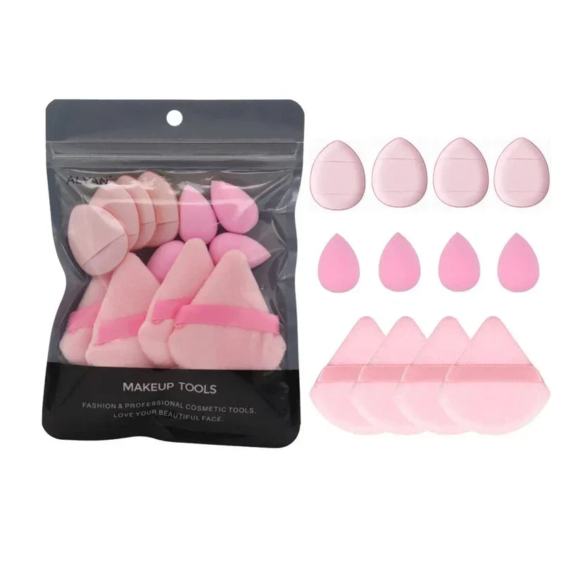 12PCS Cosmetic Puff Set Multicolor Soft Foundation Powder Makeup Sponge Egg Pink Purple Puff Makeup Tools Accessories Wholesale