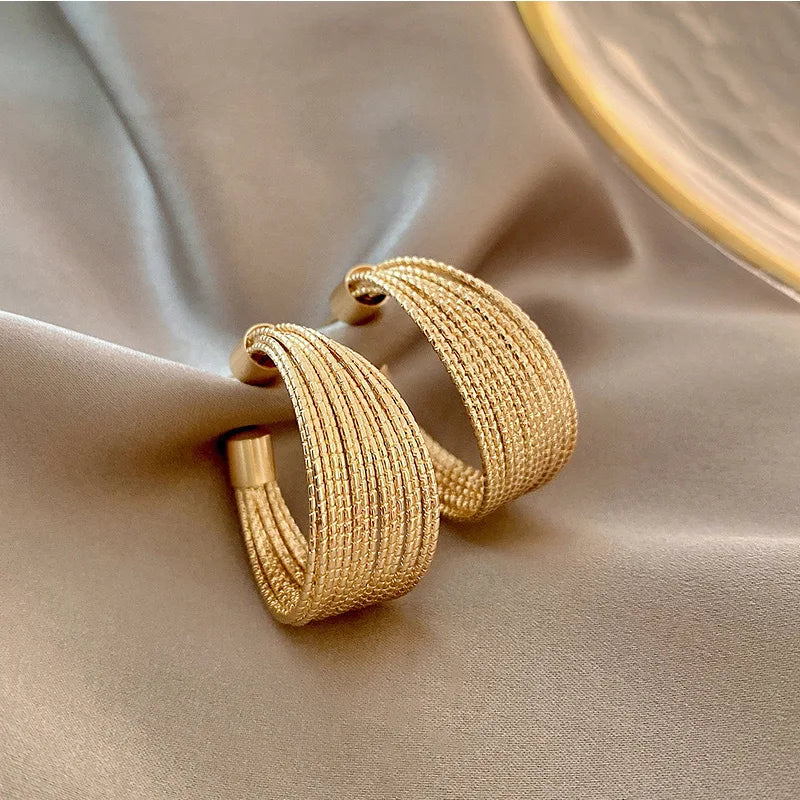 2PC Elegant Water Drop Earrings -18K Gold Plated Copper Jewelry, Suitable for Women - Minimalist Design for Daily Wear-8815