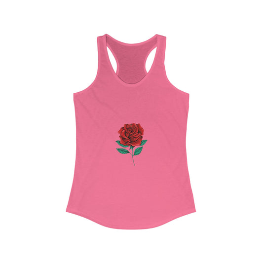 Elegant Floral Racerback Tank Top, Summer Tees, Fitness Wear, Boho Style Top, Casual Outfits, Perfect for Events