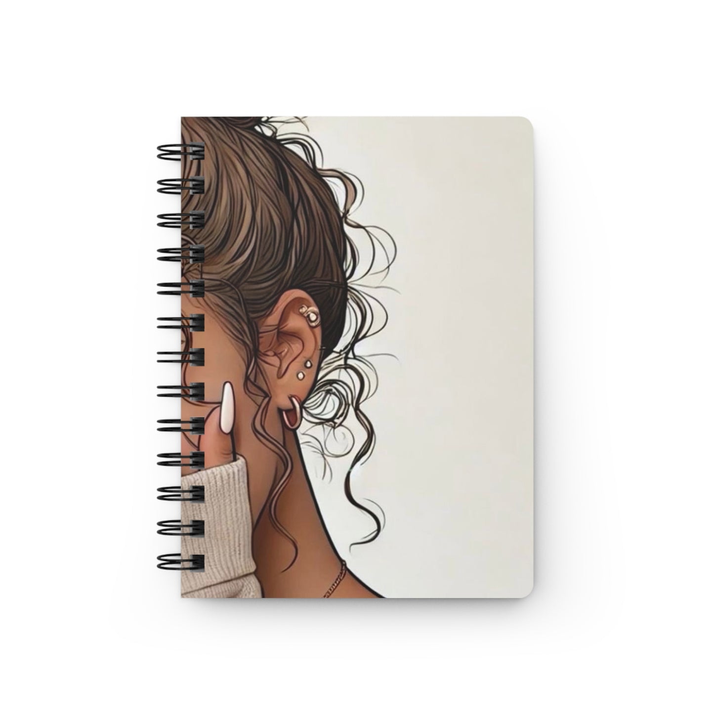 Spiral Bound Journal with Elegant Portrait Design - Aesthetic Notebook for Self-Reflection, Gift for Her, Journaling, Personal Diary, [...]