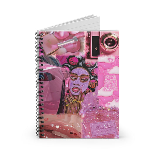 Chic Spiral Notebook - Ruled Line, Cute Journal, Aesthetic Stationery, Gift for Her, School Supplies, Pink Art Notebook