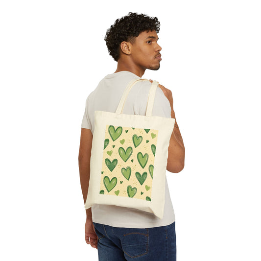 Eco-Friendly Heart Print Tote Bag, Reusable Shopping Bag, Gift for Her, Minimalist Style, Perfect for Earth Day, Casual Everyday Use