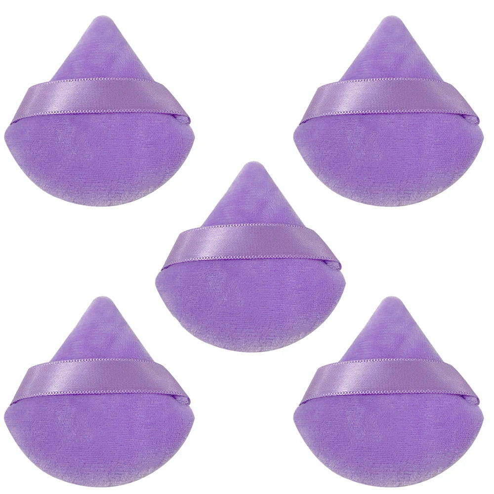 5/10Pcs Triangle Velvet Powder Puff Wet Dry Use Makeup Sponge Cosmetics Blender Beauty Foundation Makeup Tool Accessories