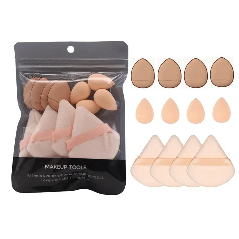 12PCS Cosmetic Puff Set Multicolor Soft Foundation Powder Makeup Sponge Egg Pink Purple Puff Makeup Tools Accessories Wholesale