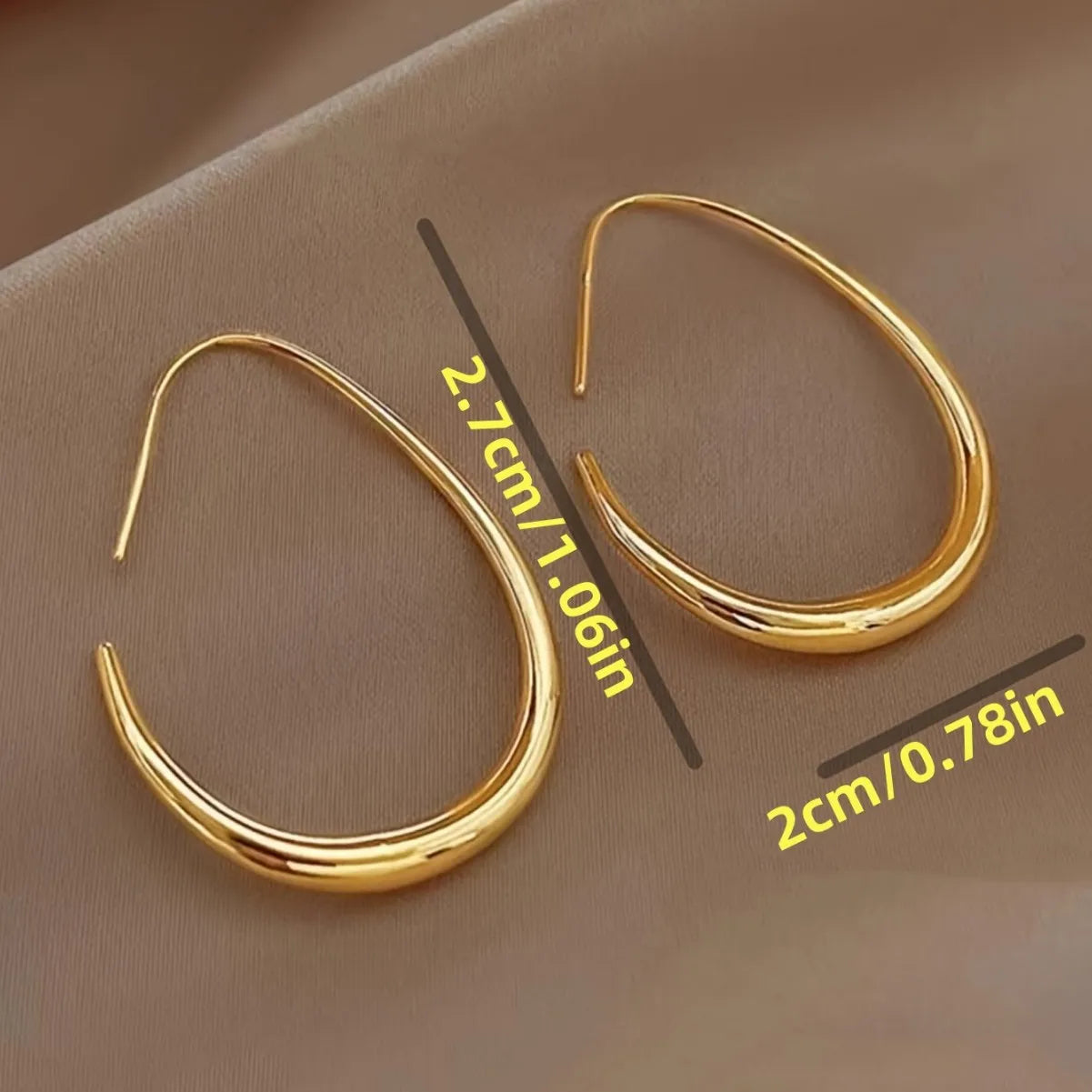 2PC Elegant Water Drop Earrings -18K Gold Plated Copper Jewelry, Suitable for Women - Minimalist Design for Daily Wear-8815