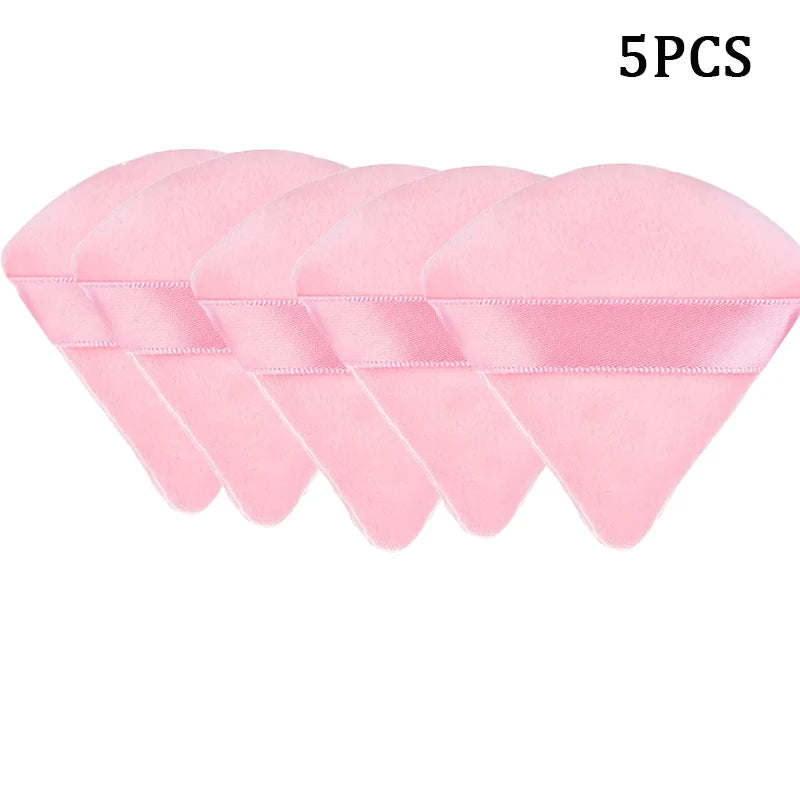 5/10Pcs Triangle Velvet Powder Puff Wet Dry Use Makeup Sponge Cosmetics Blender Beauty Foundation Makeup Tool Accessories