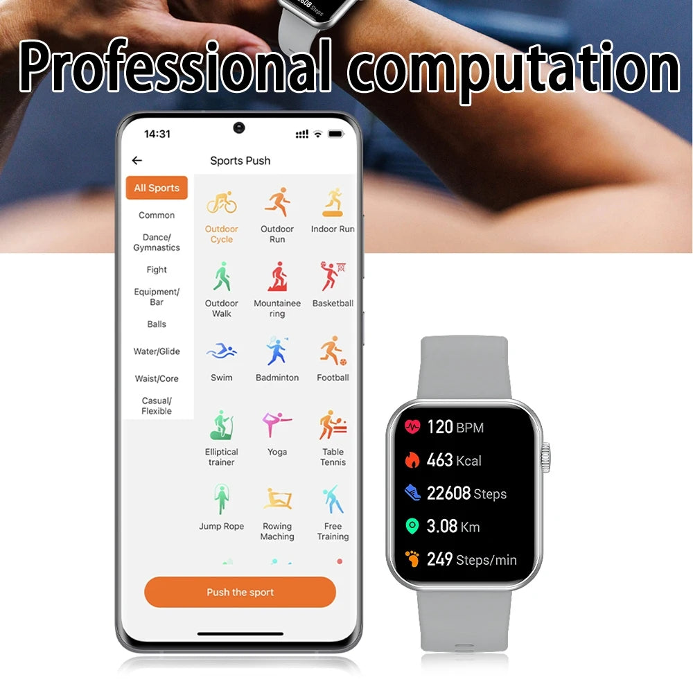 2025 New For Xiaomi Men's Smartwatch 100+ Sports Mode Health Monitoring Full Screen Touch Bluetooth Call Smart Watch IOS