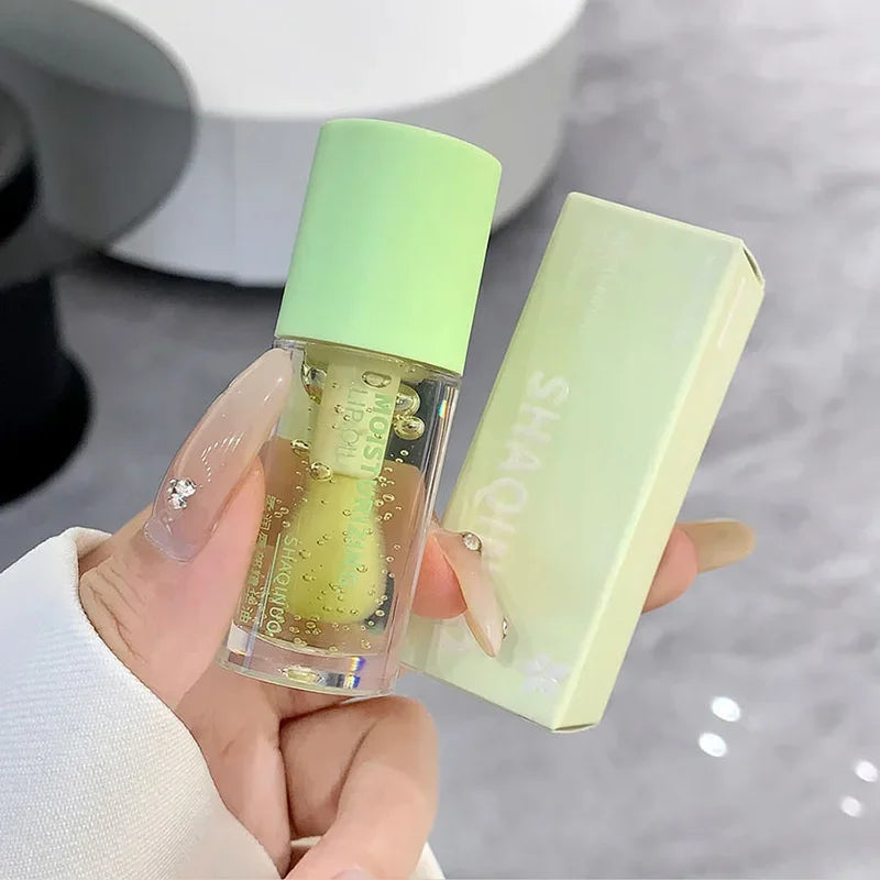 Transparent Water Gloss Jasmine Lemon Green Lip Oil Lasting Moisturizing Honey Lip Gloss Fading Lip Lines Lips Care Essence Oil
