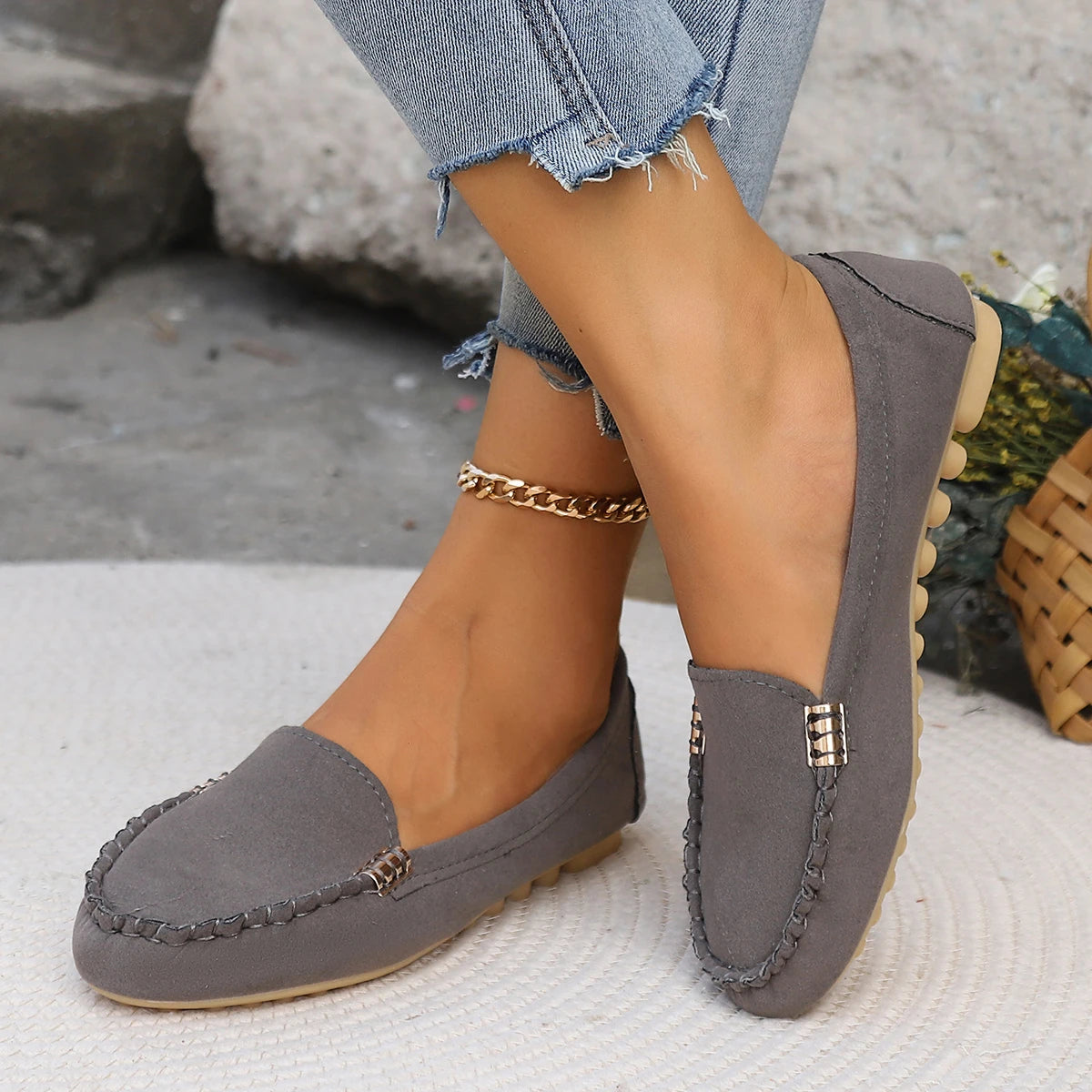 Spring Autumn Loafers Wear-resisting Women's Casual Single Shoes Fashion Non-slip Soft Flat Shoes Loafer Sports Zapatos De Mujer