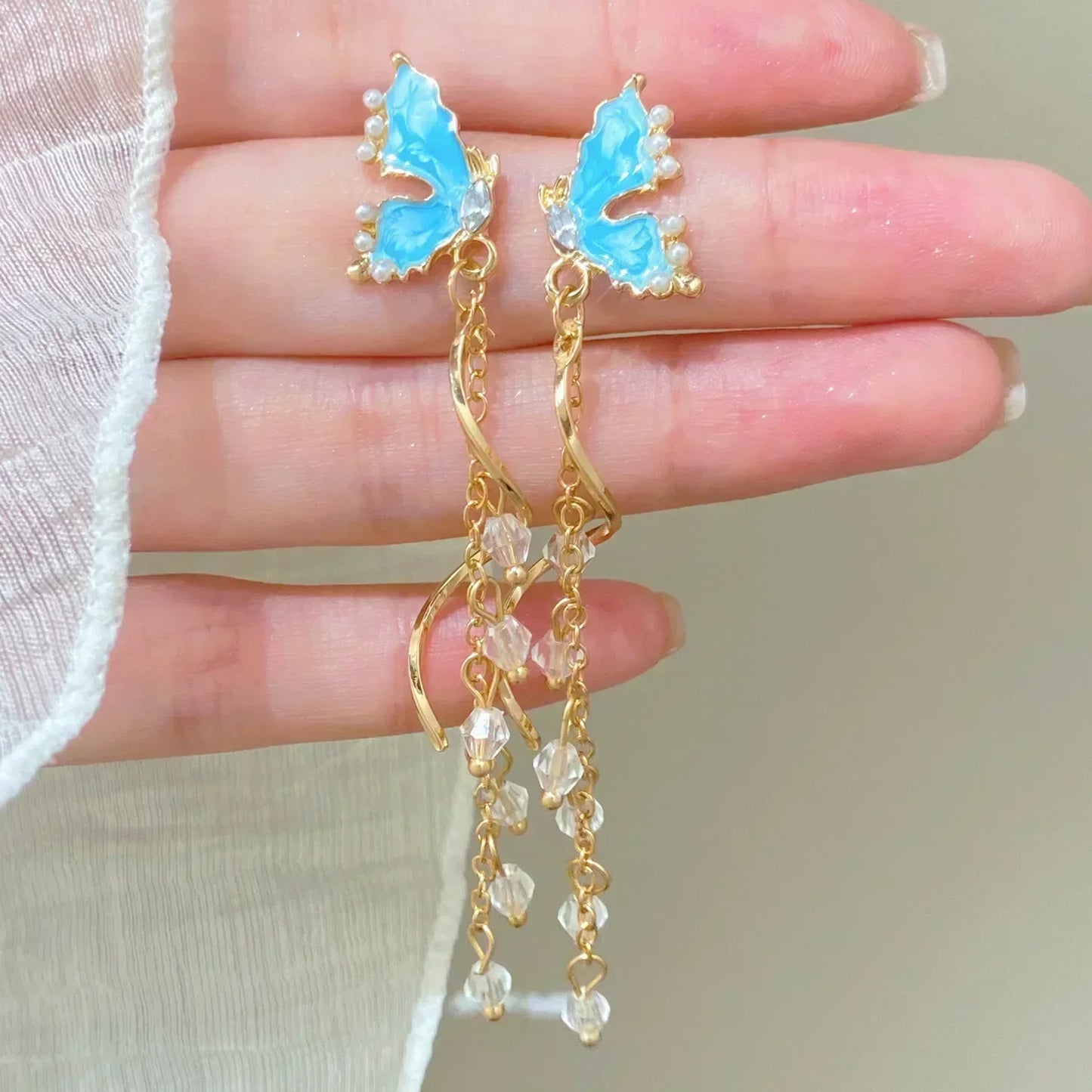 Vintage Geometry Irregular Eardrop Personality Asymmetry Dripping Oil Earrings for Women Fashion Daily Commuting Jewelry Gifts
