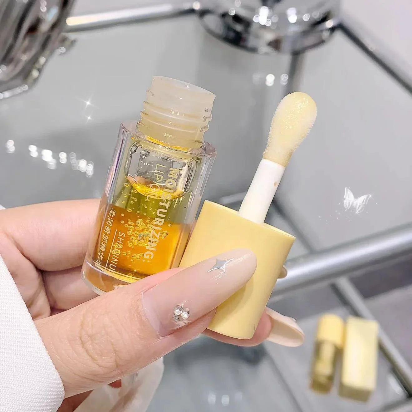 Transparent Water Gloss Jasmine Lemon Green Lip Oil Lasting Moisturizing Honey Lip Gloss Fading Lip Lines Lips Care Essence Oil