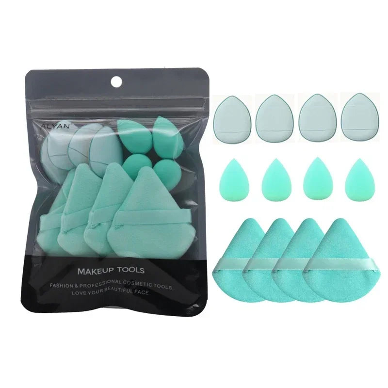 12PCS Cosmetic Puff Set Multicolor Soft Foundation Powder Makeup Sponge Egg Pink Purple Puff Makeup Tools Accessories Wholesale