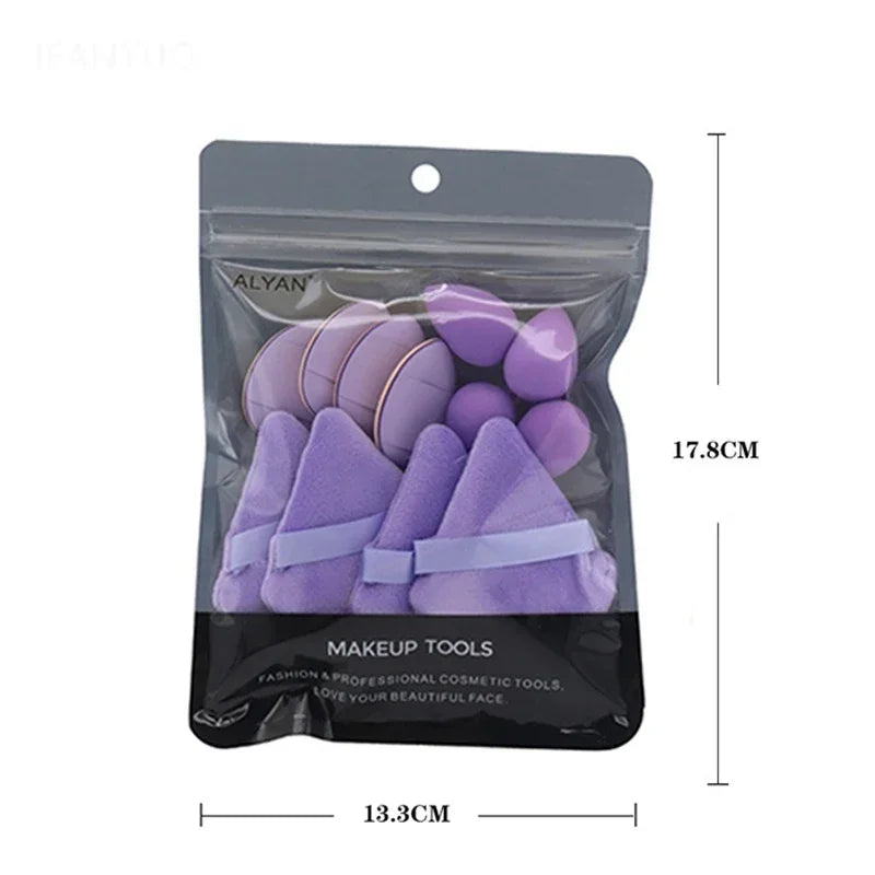 12PCS Cosmetic Puff Set Multicolor Soft Foundation Powder Makeup Sponge Egg Pink Purple Puff Makeup Tools Accessories Wholesale