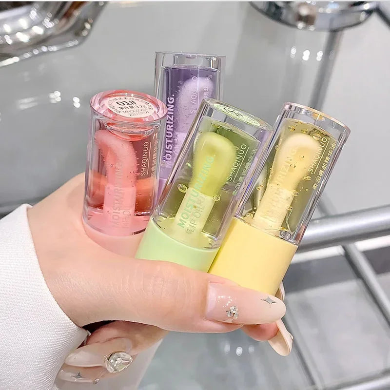 Transparent Water Gloss Jasmine Lemon Green Lip Oil Lasting Moisturizing Honey Lip Gloss Fading Lip Lines Lips Care Essence Oil