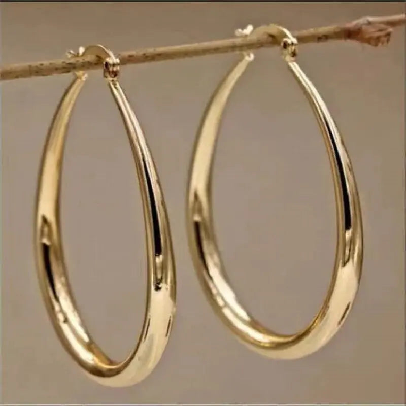 2PC Elegant Water Drop Earrings -18K Gold Plated Copper Jewelry, Suitable for Women - Minimalist Design for Daily Wear-8815