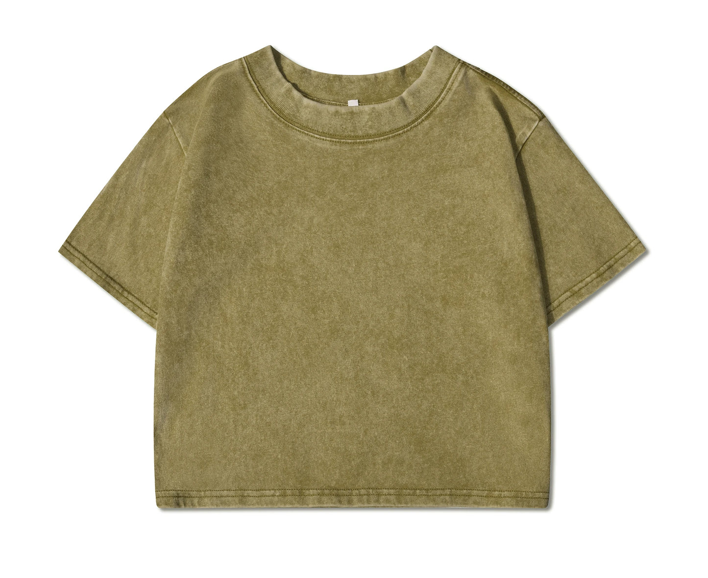 100% Cotton Washed T-Shirts For Women Loose O-Neck Crop Tops Y2k Street Female Clothes Summer Casual Vintage Short Sleeve Tees