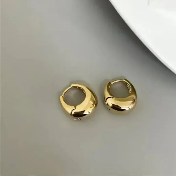 Trend Metal Geometry Gold Color Women's Hoop Earrings Fashion New Design Oval Minimalist Female Earrings Fashion Jewelry Gift