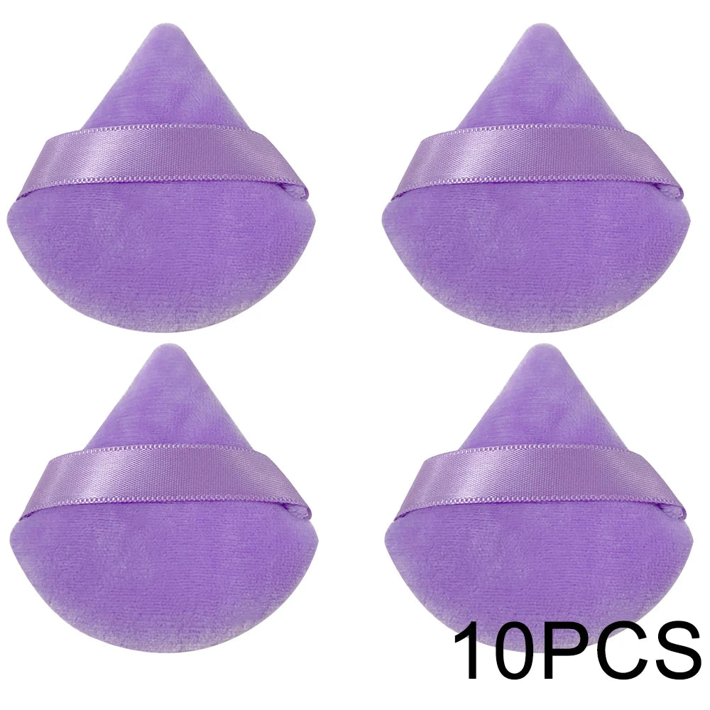 5/10Pcs Triangle Velvet Powder Puff Wet Dry Use Makeup Sponge Cosmetics Blender Beauty Foundation Makeup Tool Accessories